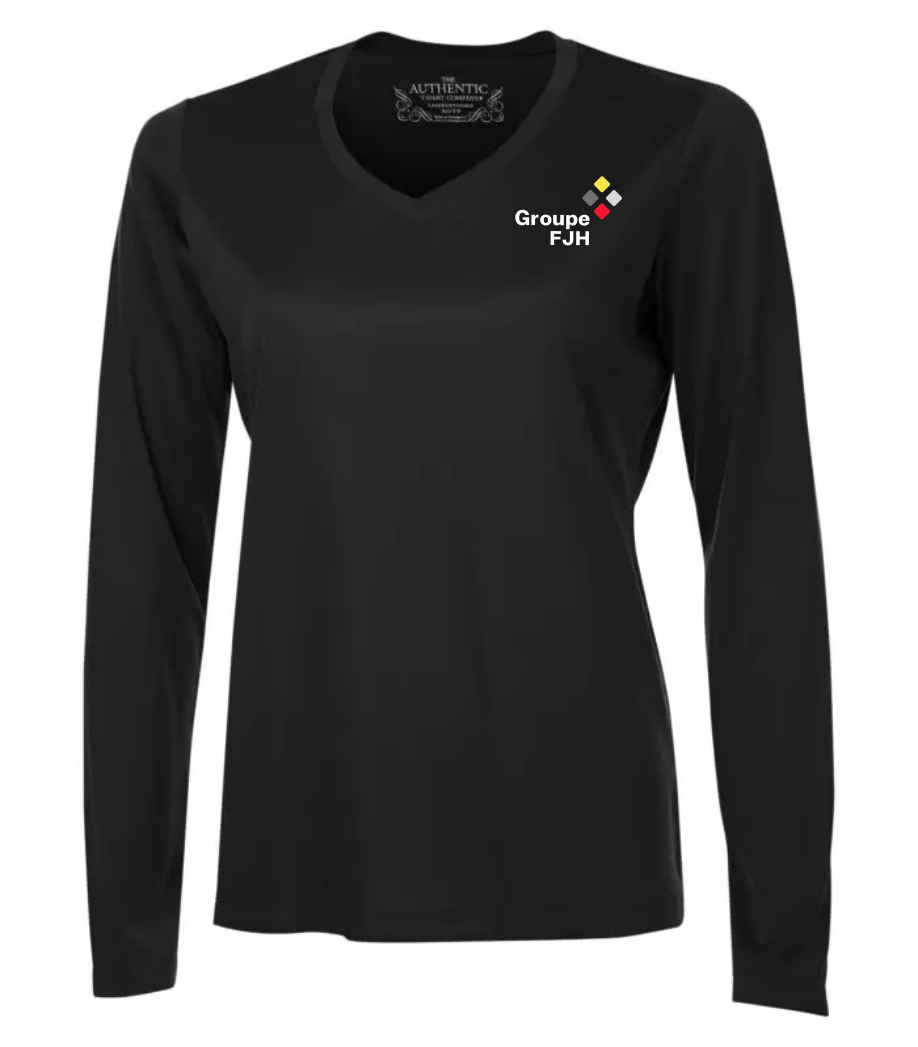 T-shirt à manches longues col en V Pro Team pour femmes – FJH