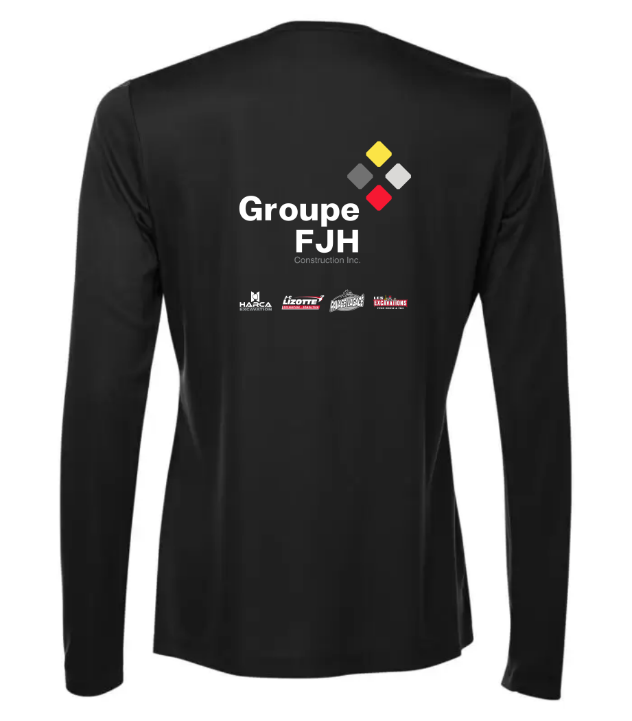 T-shirt à manches longues col en V Pro Team pour femmes – FJH