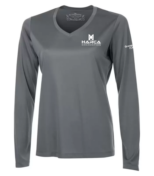 T-shirt à manches longues col en V Pro Team pour femmes – Harca